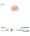 GloboStar® Artificial Garden PINK GERBERA  BRANCH 21205 Τεχνητό Διακοσμητικό Κλαδί Ζέρμπερας Ροζ Y44cm